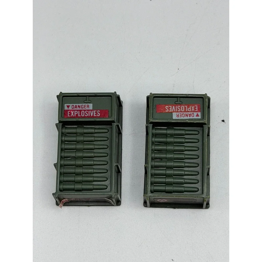 Vintage 1984 Hasbro GI Joe Ammo Crates Green Explosives Accessory Set of 2